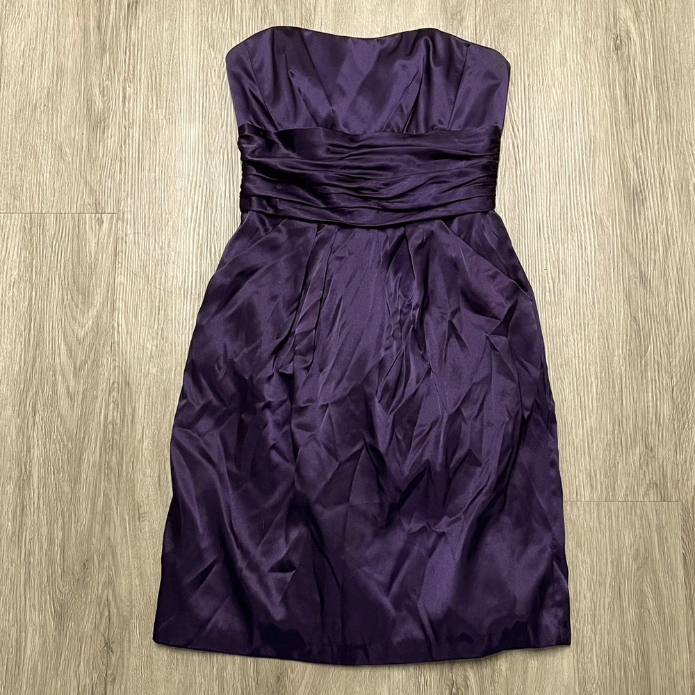 David’s Bridal Bridesmaid Lapis Strapless Dress